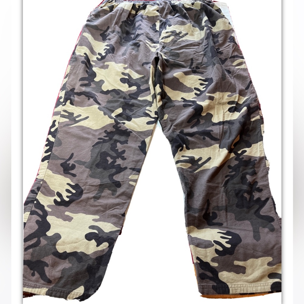 Cabela’s camo pants FLANNEL TAN GRAY  men 3X Hunting Camouflage button fly ties